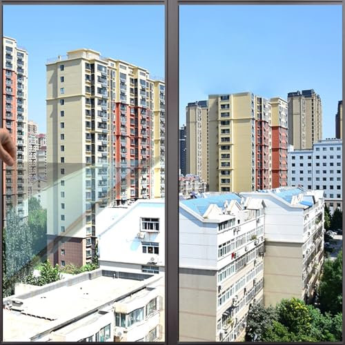 Spiegelfolie Fenster Sichtschutz, Sonnenschutzfolie Wärmeschutzfolie Sonnenschutz Folie Hitzefolie Reflektierende UV-Schutz Statisch Selbstklebend, 99% UV Schutz Fesnterfolie (Color : Pale Blue, Siz
