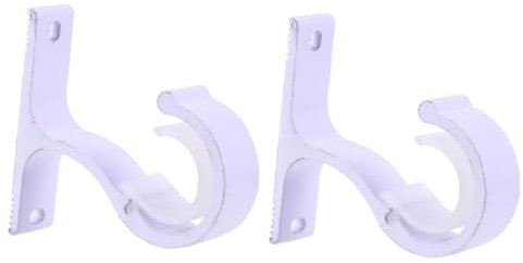 Ciieeo 2sets Aluminium Legierung Vorhang Stange Halterung Doppel Pole Dicke Design Stabile Montage Weiß 2 Stücke * 2