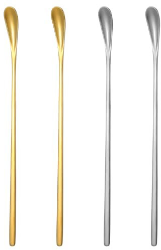 4 Stück Lange Löffel Latte Macchiato Löffel Eislöffel Kaffee Löffel Edelstahl Latte Macchiato Löffel Set Lange Polierte Löffel Für Kaffee Eislöffel Longdrinklöffel Joghurtlöffel Cocktail Löffel