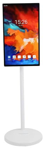 TV Portátil de 24 Pulgadas, 6G 128G 2.4G 5.8G WiFi HD Pantalla LCD Soporte para TV de Piso con Soporte Giratorio, Smart Mobile TV Monitor Inteligente Móvil para Entretenimiento