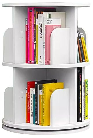 Top Drehbares Kinderregal für Schüler, 2 Etagen, Büroregal für kleine Gegenstände, ideal zum Zeichnen von Büchern und Bücherregalen