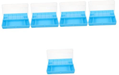 Sosoport 5 Teiliges Besteck Caddy Nützliches Zubehör Transparente Angelkoffer Mit Mehreren Gittern Organizer Bastelwerkzeug Angelköder Angelboxen Angelausrüstung Angelrolle
