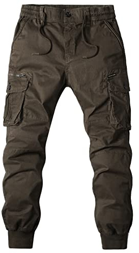 Gyaimxfu Pantaloni Cargo Uomo Trousers Cotone Estivi Taglie Forti Militari Outdoor Trekking Pants Lunghi da Uomo Leggero Multi Tasca Jogging Pants con Elastico in Vita S-XXL Tasche Multiple