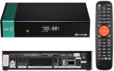 G Media - Ricevitore satellitare digitale V8X FTA, 1080P HD DVB-S/S2/S2X, decoder satellitare WiFi integrato 2,4 G, supporta Intelsat 901 a 27,5 ° W canale BBC