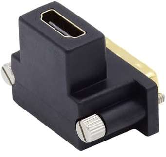 xiwai Adaptador DVI Macho a HDMI Hembra en ángulo Recto, convertidor Extensor 4K de 90 Grados para Monitor, computadora, HDTV y Tarjeta gráfica.