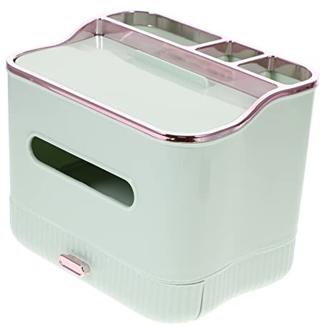 CONGARTENO Organizador de Pañuelos Multifuncional para Escritorio Caja de Almacenamiento con Compartimentos Soporte para Gafas y Mandos Diseño Ligero y Resistente para Salón Oficina y Hogar