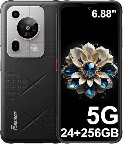 FOSSiBOT F112 Pro 5G Rugged Smartphone Android 14, 24GB+256GB/1TB Telefono Indistruttibile, Schermo 6.88 pollici 120Hz, 6nm Dimensity 6300+, 50 MP AI Camera, 7150mAh, Dual SIM/NFC/IP68/IP69K (Blu)