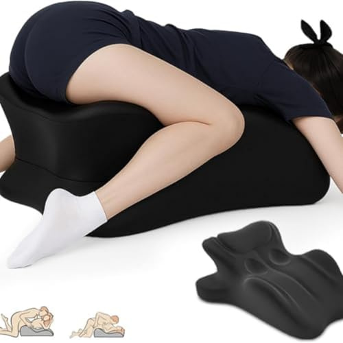 iuscacey Ergonomisches Keilkissen aus Memory-Schaum, 27°-Winkel, perfekte Position für Paare, mit abnehmbarem Schutzbezug, zum Sitzen und Liegen,Schwarz