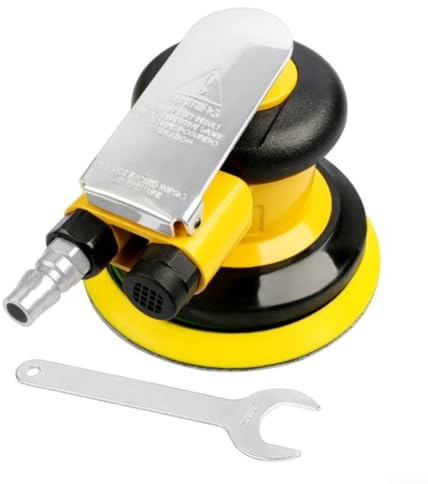Autilyshop pneumatisk sandblaster för rostborttagning färgskalning och bilvaxning 125 mm 13 500 varv/min 0,63 MPa lufttryck gul svart (A)