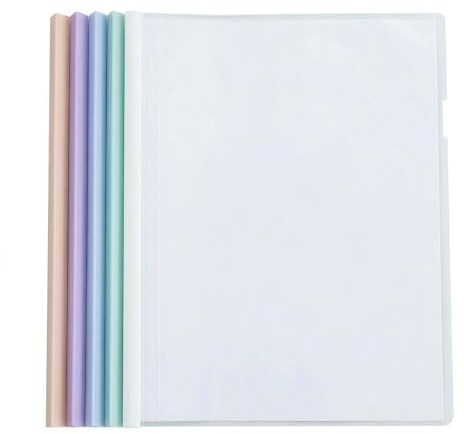 IBXWMNG 10 Pezzi Copertina per Rapporto A4 in Plastica, Cartella di File con Barra Scorrevole, Copertine per Rilegatura e Report con Clip per Documenti di Scuola e Ufficio