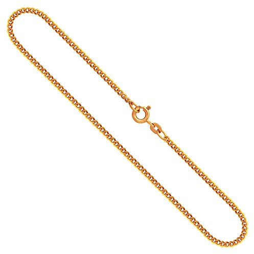 EDELIND Goldkette Damen Herren 2.1 mm Panzerkette flach 333, 375 oder 585 aus Gelbgold Echtgold Kette Halskette Gold mit Schmuck Geschenkbox