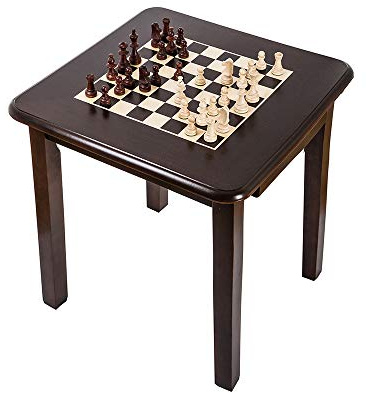 Square - Schachtisch 930 W mit Schublade - Schachfiguren & Schachbrett aus Holz