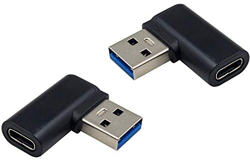Duttek USB C auf USB Adapter, Links und Rechts Abgewinkelter USB 3.0 Stecker auf TypeC Buchse Adapter, kompatibel mit Airpods iPad/Samsung Note 10/Google Pixel/Laptops
