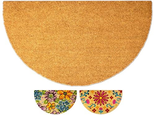 LUA VIKA Fußmatte Kokos halbrund - Normal - 40x70 cm - Fussmatte Aussen und Innen - Fussmatten Haustür - Türmatte Außen - Fußmatten - Kokosmatte Fußmatte