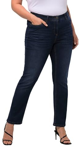 Ulla popken dam smala jeans byxor, Blå denim, 36W / 30L