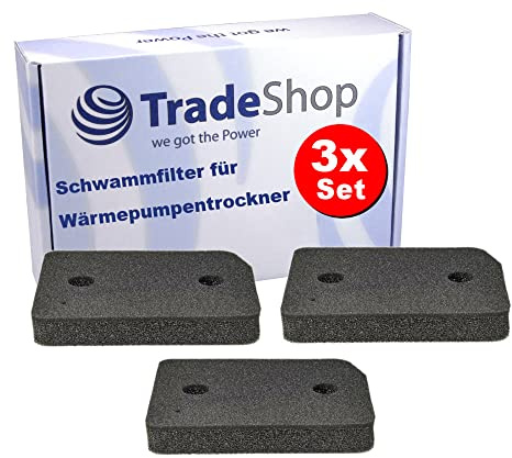3x Trade-Shop Schwammfilter/Sockelfilter kompatibel mit Miele TDD220WP TKG852WP TWE520WP TWF160WP TWF500WP TWF505WP TWH620WP TWI180WP TWJ680WP