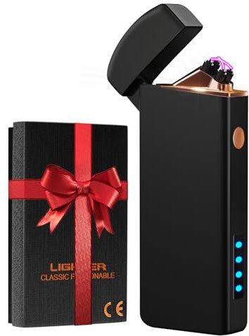 Coquimbo Mechero Electrico Regalo Hombre Regalo Navidad Regalos Amigo Invisible, USB Recargable Encendedor Electrico Doble Arco y Resistente al Viento para Vela, Estufa, Calendario de Adviento