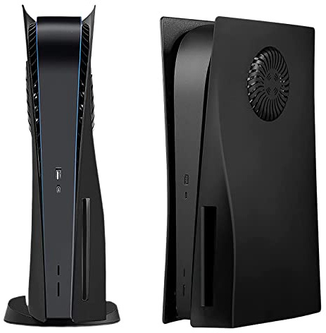 Cubierta de Placa Frontal con Rejillas de ventilación para Consola PS5 Disc Edition, Accesorios PlayStation 5, Paneles Protectores de Repuesto (Negro)