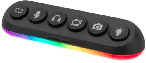 STREAMPLIFY HUB Deck 5, 4X USB 3.0, 1x USB 2.0, RGB, 12V, EU-Netzkabel - Schwarz