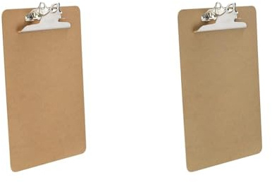 Läufer 56120 Klemmbrett A4, Holz | Hartfaser, Schreibbrett mit Butterfly Klemme (Packung mit 2)