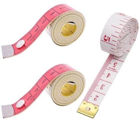 Lot de 3 Mètre-ruban de couturière, ruban à mesurer coloré, ruban à mesurer souple de 150 cm, ruban à mesurer souple avec boutons, ruban à mesurer à double échelle pour couture, artisan, maison