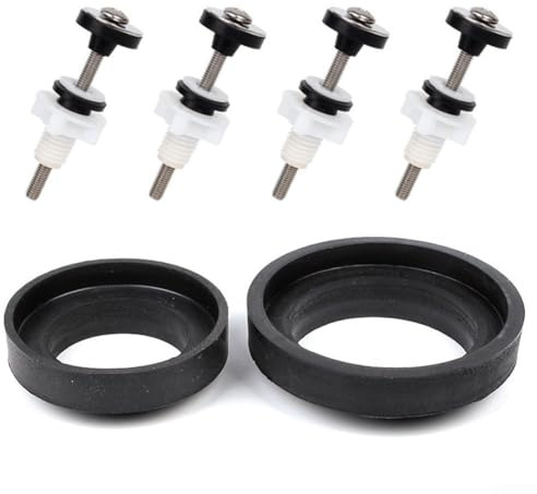 Lioaeust Perno de bisagra de inodoro, bisagra de inodoro, pernos y tuercas de acoplamiento para cisterna de inodoro, arandela de goma para accesorios de inodoro