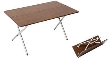 ANOUSH Campingtisch, Bambus-Klapptisch mit Aluminiumbeinen, tragbarer Nan-Bambus-Klapptisch für Partys im Innen- und Außenbereich, Grillen und Wandern (2–4 Personen) B