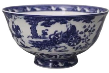 Les bols de porcelaine, les bols de soupe, Bol de riz en porcelaine de Style palais ancien chinois, 16cm 6,3 pouces Qianlong bleu blanc, ornements de décoration de maison de Style chinois classique