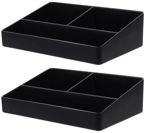 ABOOFAN Tea Storage Box with 3 Compartments Portable Desktop Organizer for Tea Bags and Sugar Packets Compact 6.10X4.13X1.77 Inch Kitchen and Coffee Station Accessory