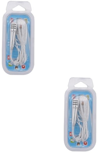 DOITOOL 2stücke Mini Mit Kopfhörern Für Tragbares Kondensatormikrofon Silber Für Gesang Und Sprachaufnahme Kompatibel Mit Smartphones Und Tablets