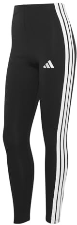 adidas Women's Essentials 3-Stripes Cotton Leggings Tights, Black/White, XXL