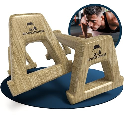 BARE HANDS Liegestützgriffe – 2x gelenksschonende & rutschfeste Holz Liegestützgriffe – Calisthenics Equipment