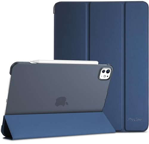 ProCase Fodral för iPad Pro 11 (M5) 2025/(M4) 2024, förbättrat skyddsfodral, automatisk standby/skärmaktivering - marinblå