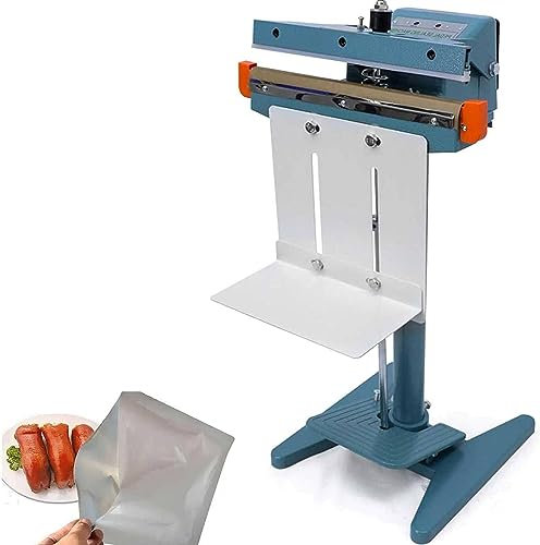 Foot Pedal Impulse Sealer with Cutter - Heat Seal Closer for Plastic Bags - Ideal for Industrial and Commercial Use