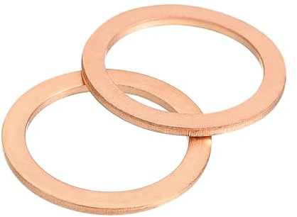 QUARKZMAN 10 Stück Unterlegscheiben Kupfer M20 x 26 mm Metrische Metall Flache Dichtringe Kupferringe Hardware-Befestigungselement für Schrauben Bolzen Muttern Feder