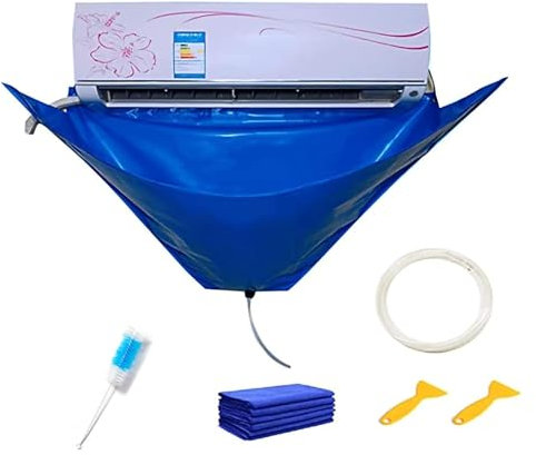 Housse de Nettoyage pour climatiseur Split， Housse de Nettoyage for climatiseur Housse de Nettoyage for climatiseur avec Tuyau d'eau, Outil de Lavage de la poussière étanche for climatiseur mural/1-