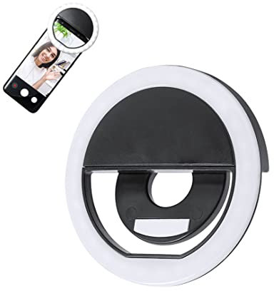 Anillo de Luz LED para Selfie con Acople para Smartphone u Ordenador, 3 Niveles de Intensidad, Recargable por USB, Aro de Luz Ideal para TikTok, Maquillaje, Instagram y Youtube