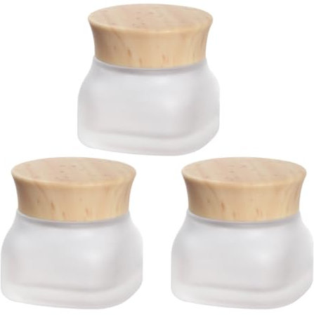 Baluue 3stücke Quadratische Glas Kosmetik Vorratsglas Mit Deckel Aus Glas Für Cremes Puder Proben Make-up Lagerung Reisegebrauch Langlebigkeit Verschlussfunktion