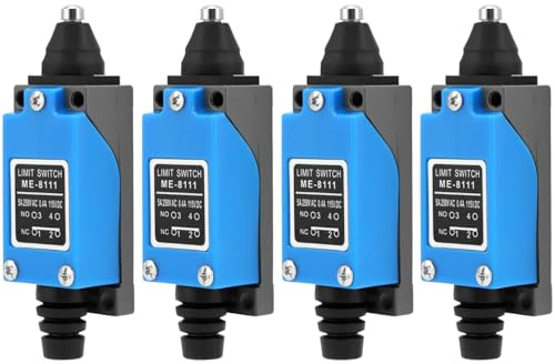 QWORK 4 pieces ME-8111 plunger momentary limit switch, 5 A 250 V AC, NC-NO, high sensitivity