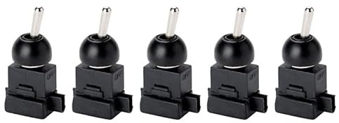 ORION LIGHTSTYLE Lot de 5 interrupteurs à bascule encastrables ON/OFF - 250 V - 1 pôle - 2 (1) A LS-2 - Doré/argenté - Pour lampes de table, appliques murales - Noir