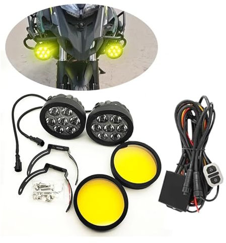 Faro Motocicleta para R1200GS R 1200 para GS para Adventure Motocicleta Faro LED Externo Foco Luz Antiniebla Delantera con Interruptor Arnés De Cables 12V/24V Proyector Moto