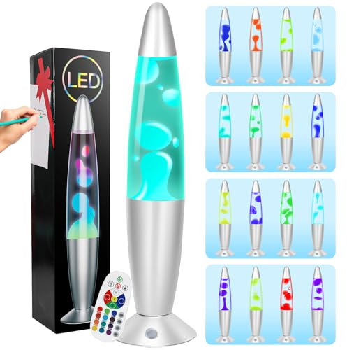 FBSPORT lavalampe kinder Lavalampen 17 Farbe wechselnde Lampe LED Nachtlicht Nachttischlampe entspannende Home Decor Wohnzimmer Büro Lampe für Erwachsene Teens Kinder
