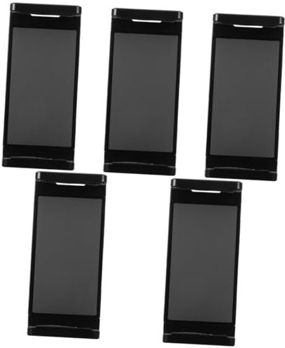 Kisangel 5 Pièces Support Plat pour Tapis Support De Téléphone Portable Support De Tablette Argenterie Support De Téléphone pour Pied De Micro Bureau Mobile Moniteur Plastique Black