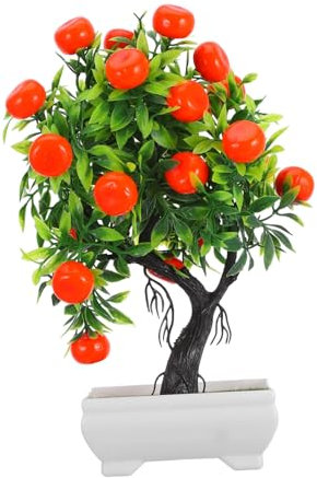 UKCOCO Künstlicher Orangenbaum Bonsai Pflanze Kunststoff Realistische Desktop Dekoration Für Innenbereiche Ohne Licht