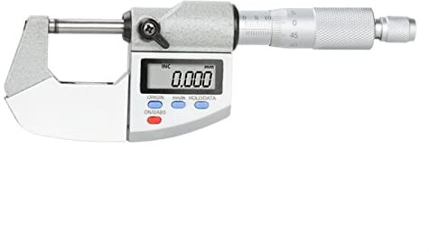 KONGMM Micrometro, Micrometro IP65 0.001MM al di Fuori del micrometro Digitale Esterno 0-25/50/75 / 100mm Acqua/a Prova di Olio Calibro elettronico misuratore(0-25mm)