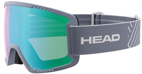 HEAD Skibrille Snowboardbrille Schneebrille Contex - Grün/Asche - Größe: M - Unisex Ski Brille für Damen und Herren - UV400 UV-Schutz Anti-Fog Snowboard Brille Ski Goggles