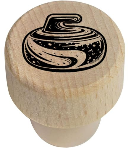 Azeeda 19mm 'Curling Stone' Wooden Bottle Stopper/Cork (BS00033543)