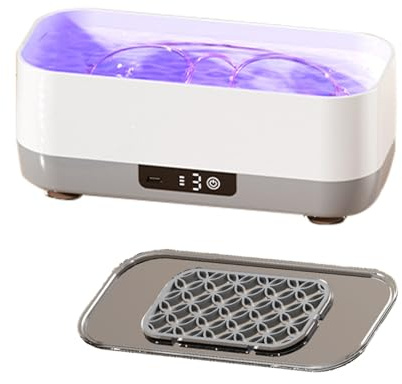 Pulitore ad ultrasuoni – 21 x 9,7 x 8,3 cm rondella di fissaggio per gioielli, dispositivo domestico facile da usare, strumento di pulizia multimodale portatile | Macchina professionale a 360 gradi