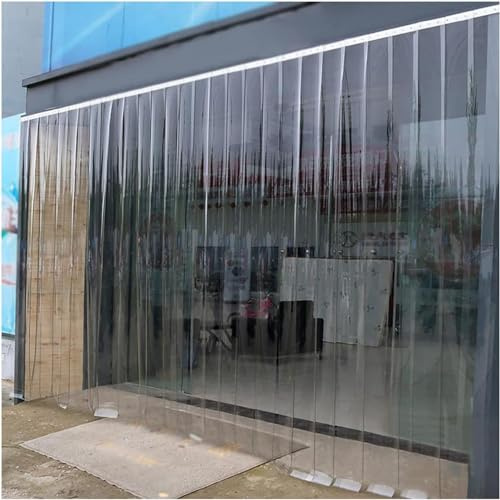 HynJGih Cortina de Tiras de PVC, Cortina de plástico Impermeable a Prueba de Viento for congeladores, partición de Puerta con Aislamiento térmico Transparente(1.05x2m)