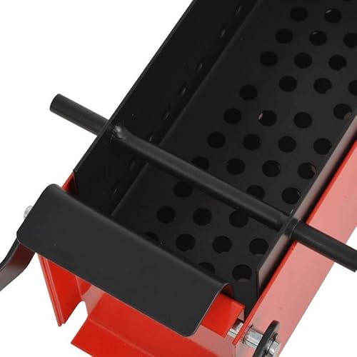 Pressa per mattonelle in acciaio per camini e stufe a legna - 34x14x14 x 14 cm, nero e rosso - Soluzione ecologica per la produzione di combustibili